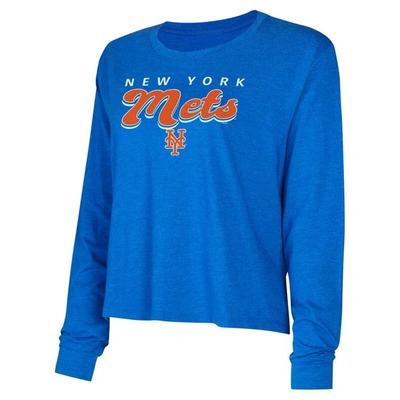 Shop Concepts Sport Royal New York Mets Meter Knit Long Sleeve T-shirt & Shorts Set