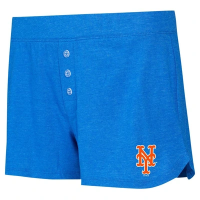 Shop Concepts Sport Royal New York Mets Meter Knit Long Sleeve T-shirt & Shorts Set