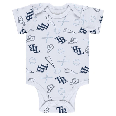 Shop Wear By Erin Andrews Newborn & Infant  Gray/white/navy Tampa Bay Rays Three-piece Turn Me Around Body