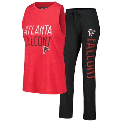 Shop Concepts Sport Black/red Atlanta Falcons Muscle Tank Top & Pants Lounge Set