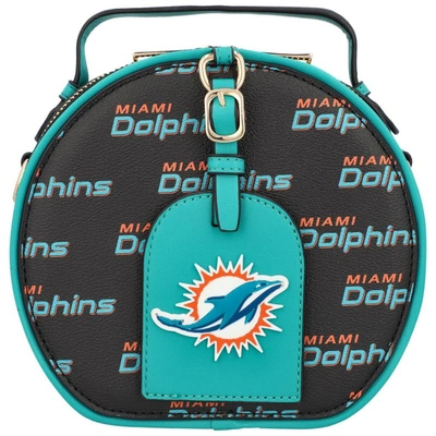 Shop Cuce Miami Dolphins Repeat Logo Round Bag In Black