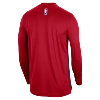 Shop Nike Unisex  Red Washington Wizards 2023/24 Authentic Pregame Long Sleeve Shooting Shirt