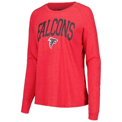Shop Concepts Sport Black/red Atlanta Falcons Raglan Long Sleeve T-shirt & Shorts Lounge Set