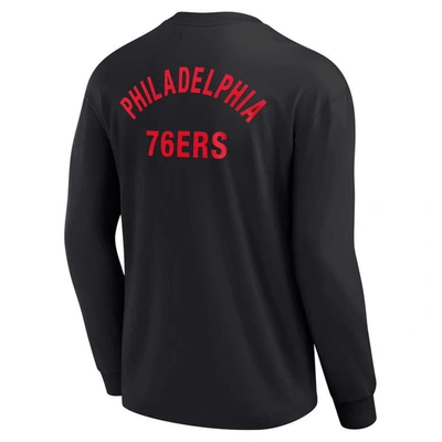 Fanatics Signature Unisex  Black Philadelphia 76ers Super Soft Long Sleeve T-shirt In Black