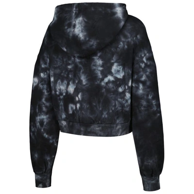 Shop The Wild Collective Black Chicago Bulls Tie-dye Cropped Pullover Hoodie