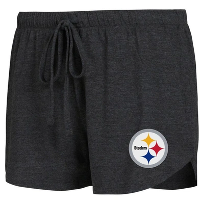 Shop Concepts Sport Black/gold Pittsburgh Steelers Raglan Long Sleeve T-shirt & Shorts Lounge Set