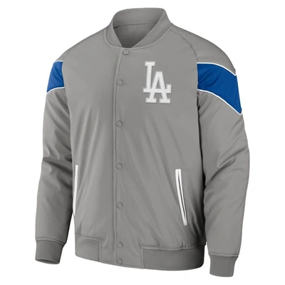 Shop Darius Rucker Collection By Fanatics Gray Los Angeles Dodgers Baseball Raglan Full-snap Jacket