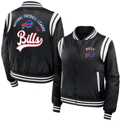 Shop Wear By Erin Andrews Black Buffalo Bills Full-zip Bomber Jacket