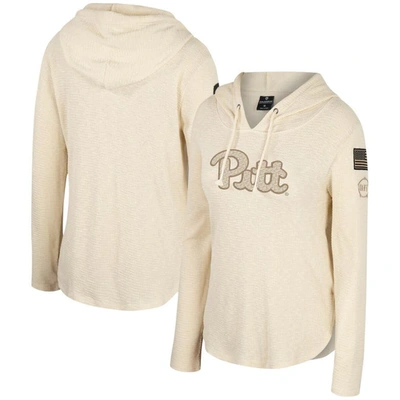 Shop Colosseum Cream Pitt Panthers Oht Military Appreciation Casey Raglan Long Sleeve Hoodie T-shirt