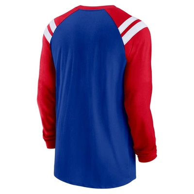 Shop Nike Royal/red Buffalo Bills Classic Arc Raglan Tri-blend Long Sleeve T-shirt