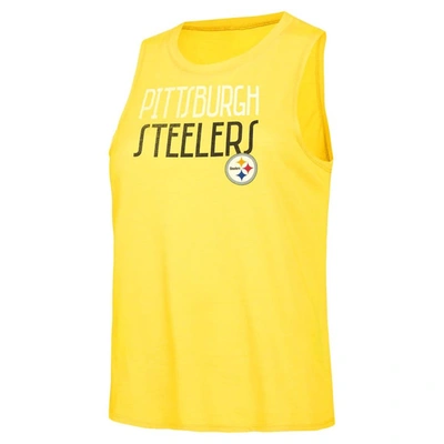 Shop Concepts Sport Black/gold Pittsburgh Steelers Muscle Tank Top & Pants Lounge Set