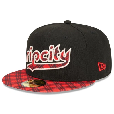 Shop New Era Black Portland Trail Blazers 2023/24 City Edition 59fifty Fitted Hat