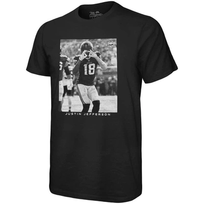 Shop Majestic Threads Justin Jefferson Black Minnesota Vikings Oversized Player Image T-shirt