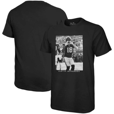 Shop Majestic Threads Justin Jefferson Black Minnesota Vikings Oversized Player Image T-shirt