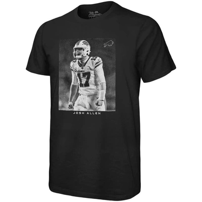 Majestic Threads Josh Allen Black Buffalo Bills Oversized Player Image T-shirt In Black