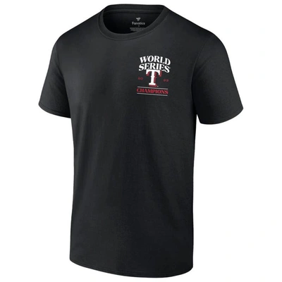 Shop Fanatics Youth  Branded Black Texas Rangers 2023 World Series Champions Signature Roster T-shirt