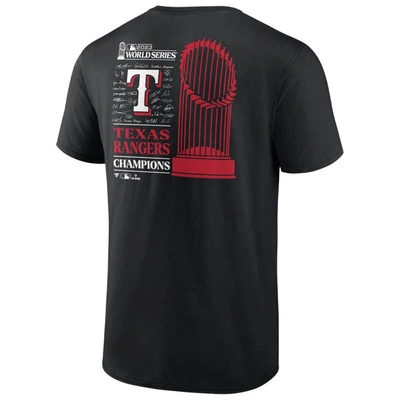 Shop Fanatics Youth  Branded Black Texas Rangers 2023 World Series Champions Signature Roster T-shirt