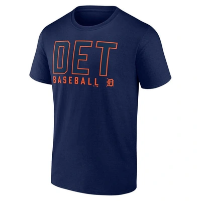 Shop Fanatics Branded Navy/white Detroit Tigers Two-pack Combo T-shirt Set