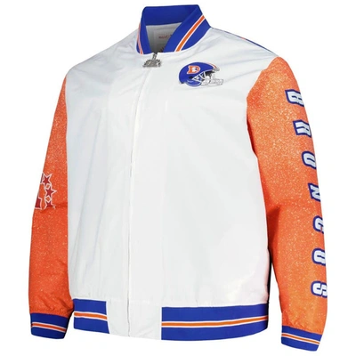Shop Mitchell & Ness White Denver Broncos Team Burst Warm-up Full-zip Jacket