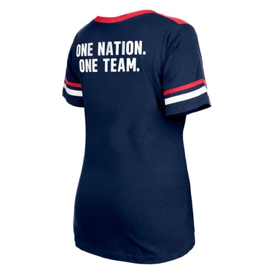 Shop 5th And Ocean By New Era 5th & Ocean By New Era Navy Uswnt Athleisure V-neck T-shirt