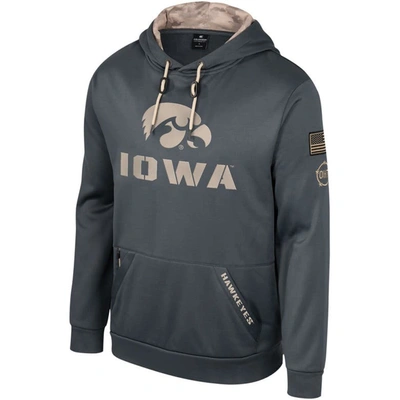 Shop Colosseum Charcoal Iowa Hawkeyes Oht Military Appreciation Pullover Hoodie