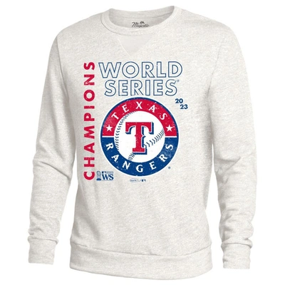Shop Majestic Threads White Texas Rangers 2023 World Series Champions Tri-blend Pullover Sweatshirt