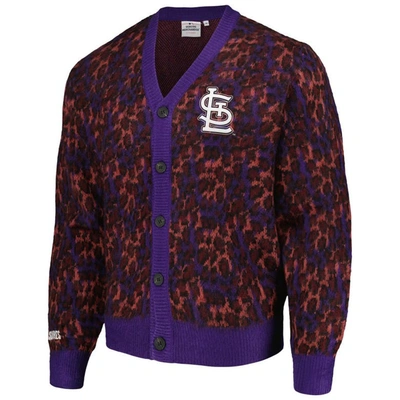 Shop Pleasures Purple St. Louis Cardinals Cheetah Cardigan Button-up Sweater