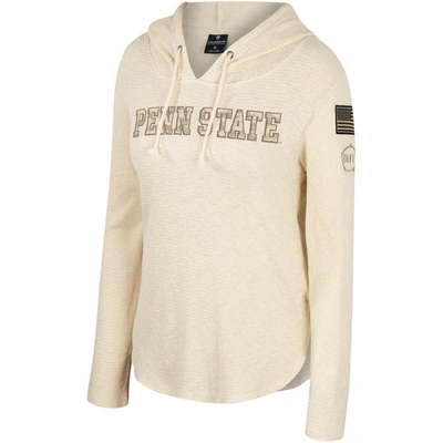 Colosseum Cream Penn State Nittany Lions Oht Military Appreciation Casey Raglan Long Sleeve Hoodie T In Cream