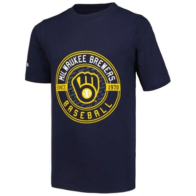 Shop Stitches Youth  Navy/white Milwaukee Brewers T-shirt Combo Set