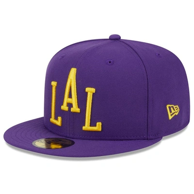 Shop New Era Purple Los Angeles Lakers 2023/24 City Edition Alternate 59fifty Fitted Hat