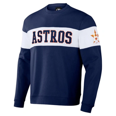 Shop Darius Rucker Collection By Fanatics Navy Houston Astros Stripe Pullover Sweatshirt