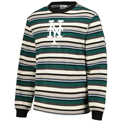 Shop Pleasures Cream/green New York Mets Ballpark Long Sleeve T-shirt