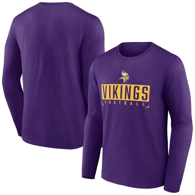 Shop Fanatics Branded Purple Minnesota Vikings Stack The Box Long Sleeve T-shirt