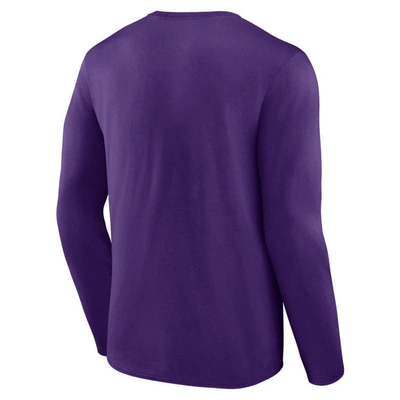Shop Fanatics Branded Purple Minnesota Vikings Stack The Box Long Sleeve T-shirt