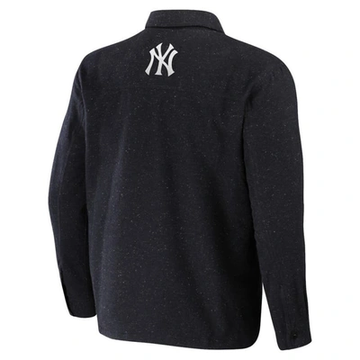 Shop Darius Rucker Collection By Fanatics Black New York Yankees Ringstop Full-snap Shacket In Charcoal