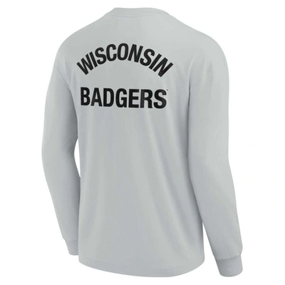 Shop Fanatics Signature Unisex  Gray Wisconsin Badgers Elements Super Soft Long Sleeve T-shirt
