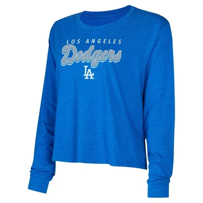 Shop Concepts Sport Royal Los Angeles Dodgers Meter Knit Long Sleeve T-shirt & Shorts Set