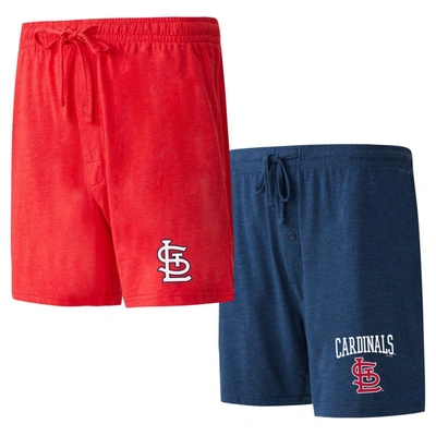 Shop Concepts Sport Red/navy St. Louis Cardinals Two-pack Meter Sleep Shorts
