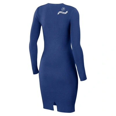 Shop Wear By Erin Andrews Blue Tampa Bay Lightning Lace-up Dress
