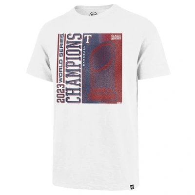 Shop 47 '  White Texas Rangers 2023 World Series Champions Playoff Scrum T-shirt