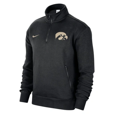 Shop Nike Black Iowa Hawkeyes Campus Athletic Department Quarter-zip Sweatshirt