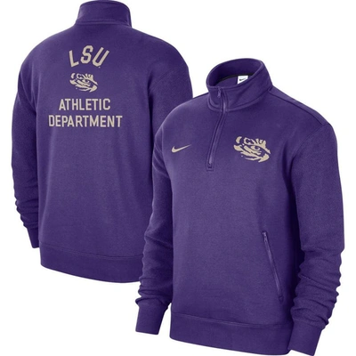 Shop Nike Purple Lsu Tigers Campus Athletic Department Quarter-zip Sweatshirt