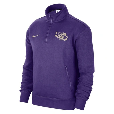 Shop Nike Purple Lsu Tigers Campus Athletic Department Quarter-zip Sweatshirt