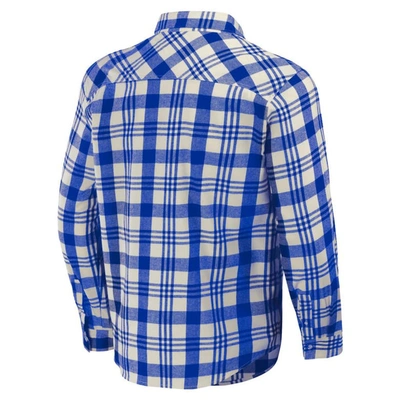 Shop Darius Rucker Collection By Fanatics Royal New York Mets Plaid Flannel Button-up Shirt