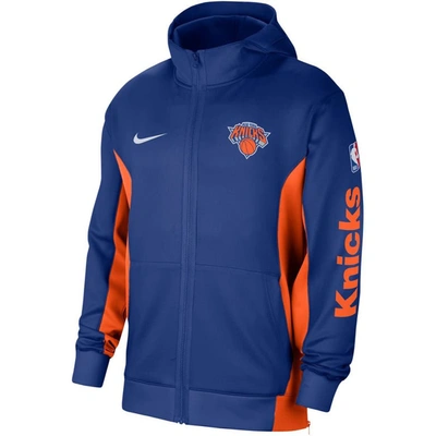 Shop Nike Blue New York Knicks 2023/24 Authentic Showtime Full-zip Hoodie