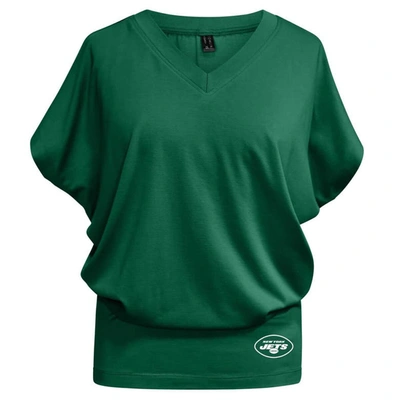 Shop Kiya Tomlin Green New York Jets Blousy V-neck T-shirt
