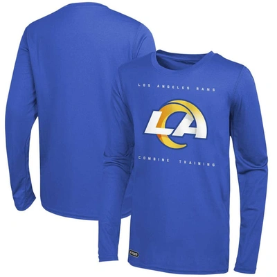 Shop Outerstuff Royal Los Angeles Rams Side Drill Long Sleeve T-shirt