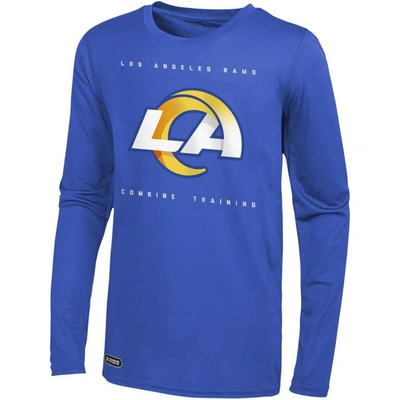 Shop Outerstuff Royal Los Angeles Rams Side Drill Long Sleeve T-shirt