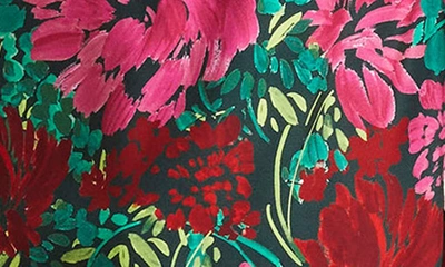 Shop Vineyard Vines Ruffle Collar Silk Blend Popover Top In Brush Floral - Green