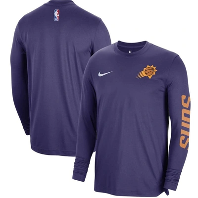 Shop Nike Unisex  Purple Phoenix Suns 2023/24 Authentic Pregame Long Sleeve Shooting Shirt